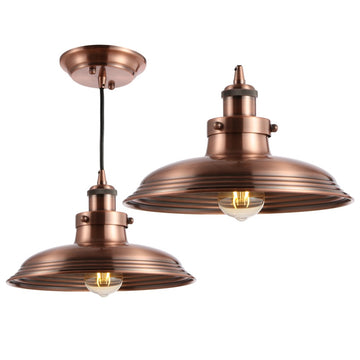 Bedford 11" Adjustable Iron Industrial Rustic LED Pendant - JONATHAN Y
